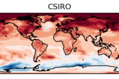 Global map showing CSIRO CAFE climate forecast