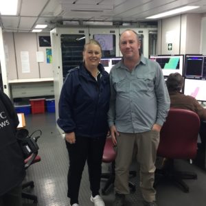 Christie Evans and Craig Woodward on board RV Investigator
