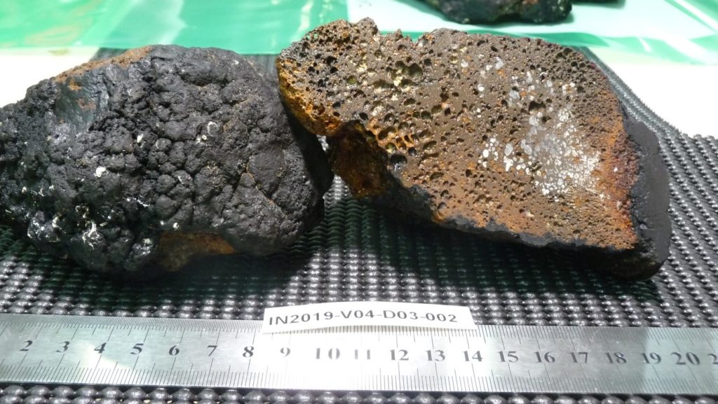 Identified rock from D03 – Vesicular feldspar phyric basalt