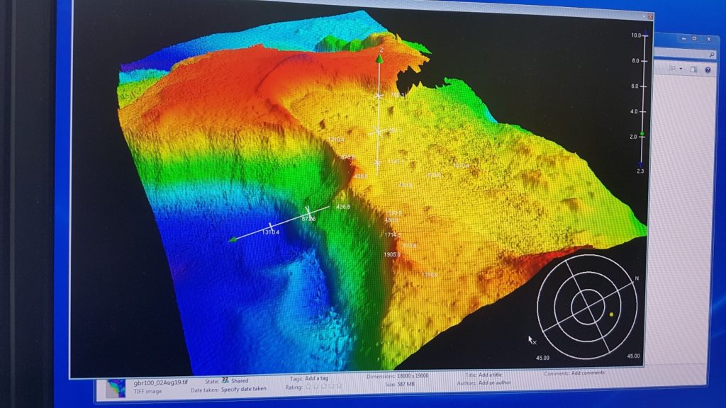 A final 3D rendered image of the section of the previously unmapped “Lexington Seamount”.