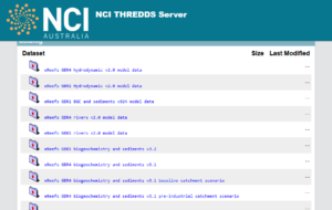 Screnshot of the NCI fx3 THREDDS Catalog