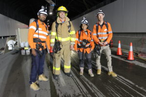 Image of CSIRO staff performing testing in a road tunnel