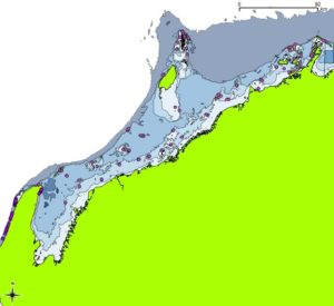 PMCP long term sampling sites: The sites are sampled annually in collaboration with DPAW to collect data on coral cover and species diversity, macroalgae, and fish abundance and biomass. 