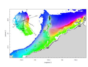 Final seabed characterisation of the west Pilbara region (5-50m): 10 assemblage types were defined based on analyses of new and existing biological survey data with multiple environmental layers. The biplot indicates the principal variables associated with the assemblages. 