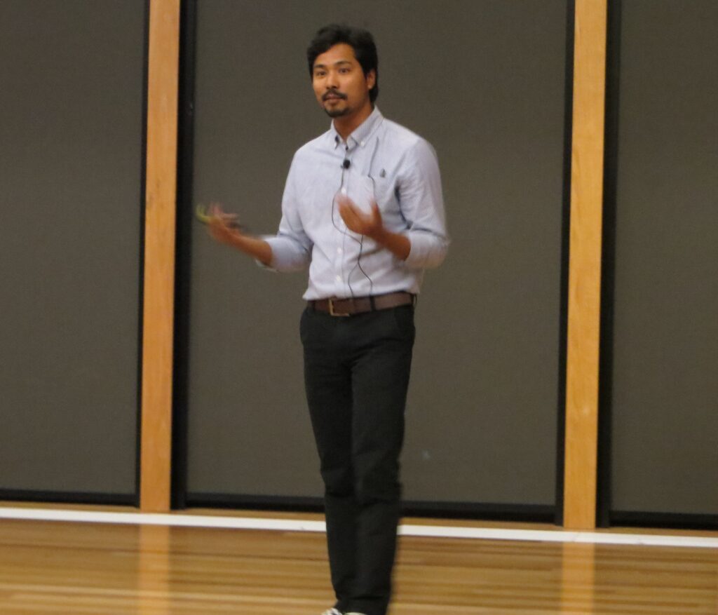 Researcher Dr Yuwan Malakar presenting a lecture