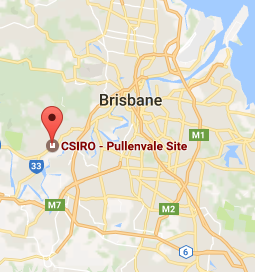 A map showing the CSIRO Pullenvale site to the west of the Brisbane CBD