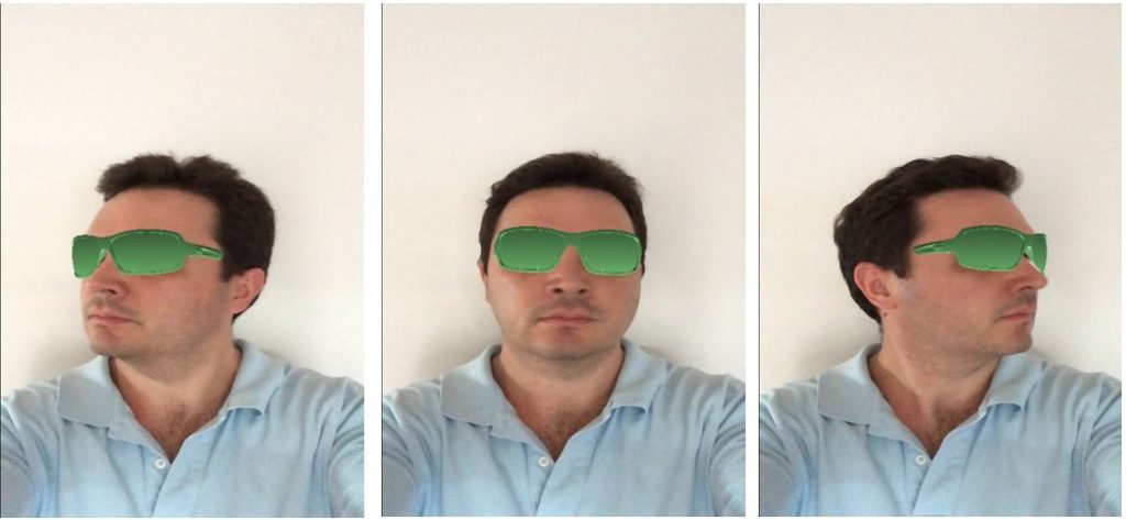 3D construction of glasses on people's face