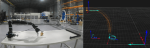 Kinova arm alongside Motion Capture Recording
