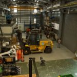 A photograph of a warehouse area scanned at CSIRO by the Zebedee system