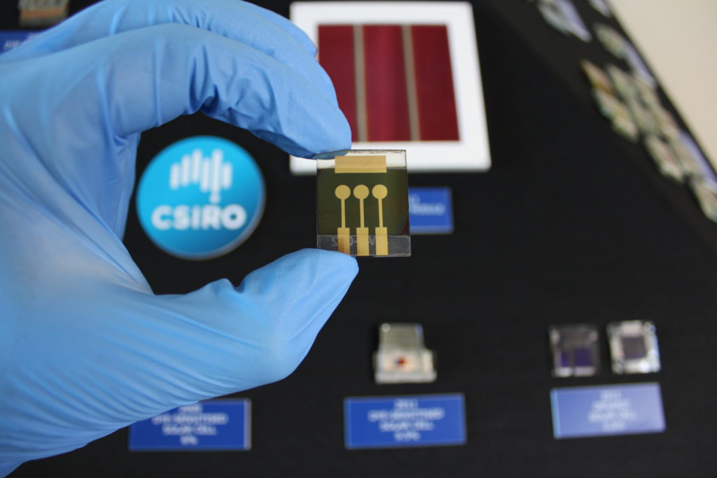 Hand holding a next generation solar cell