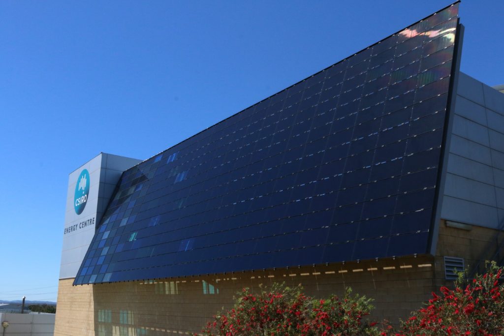 Solar panels on a building