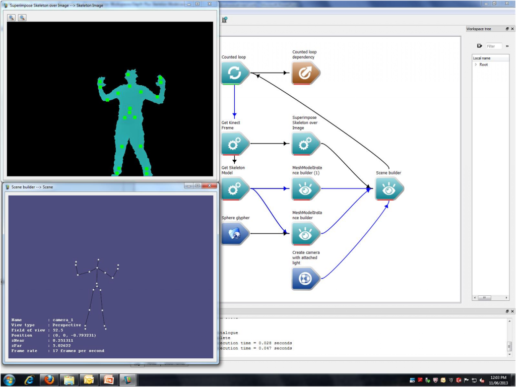 Motion tracking using Microsoft Kinect