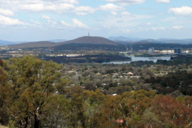 Looking towards Black Mountain in Canberra