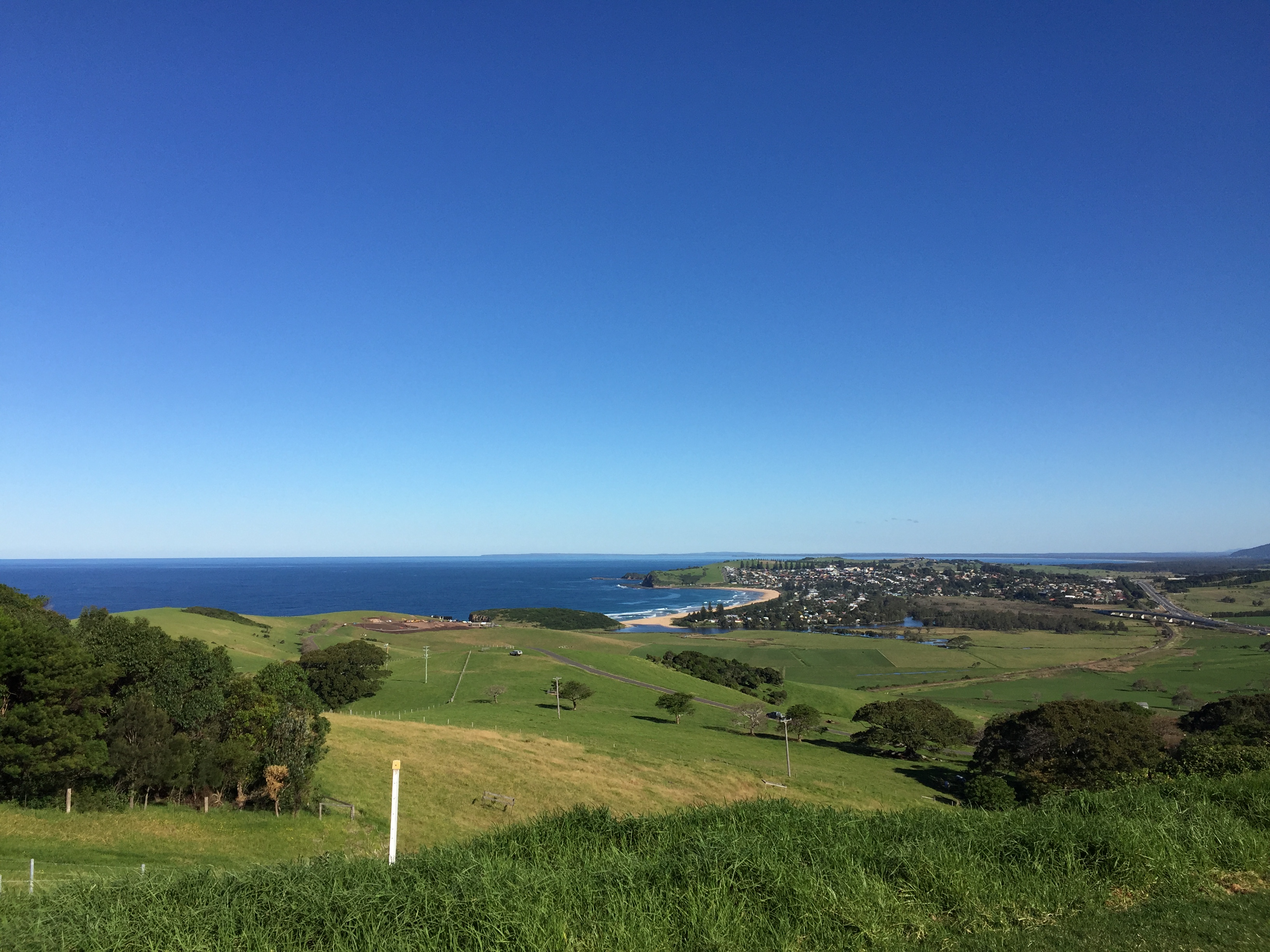 View of Kiama from the hills behind