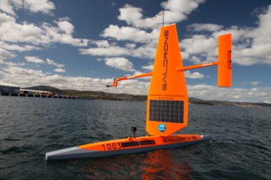 A saildrone on the water