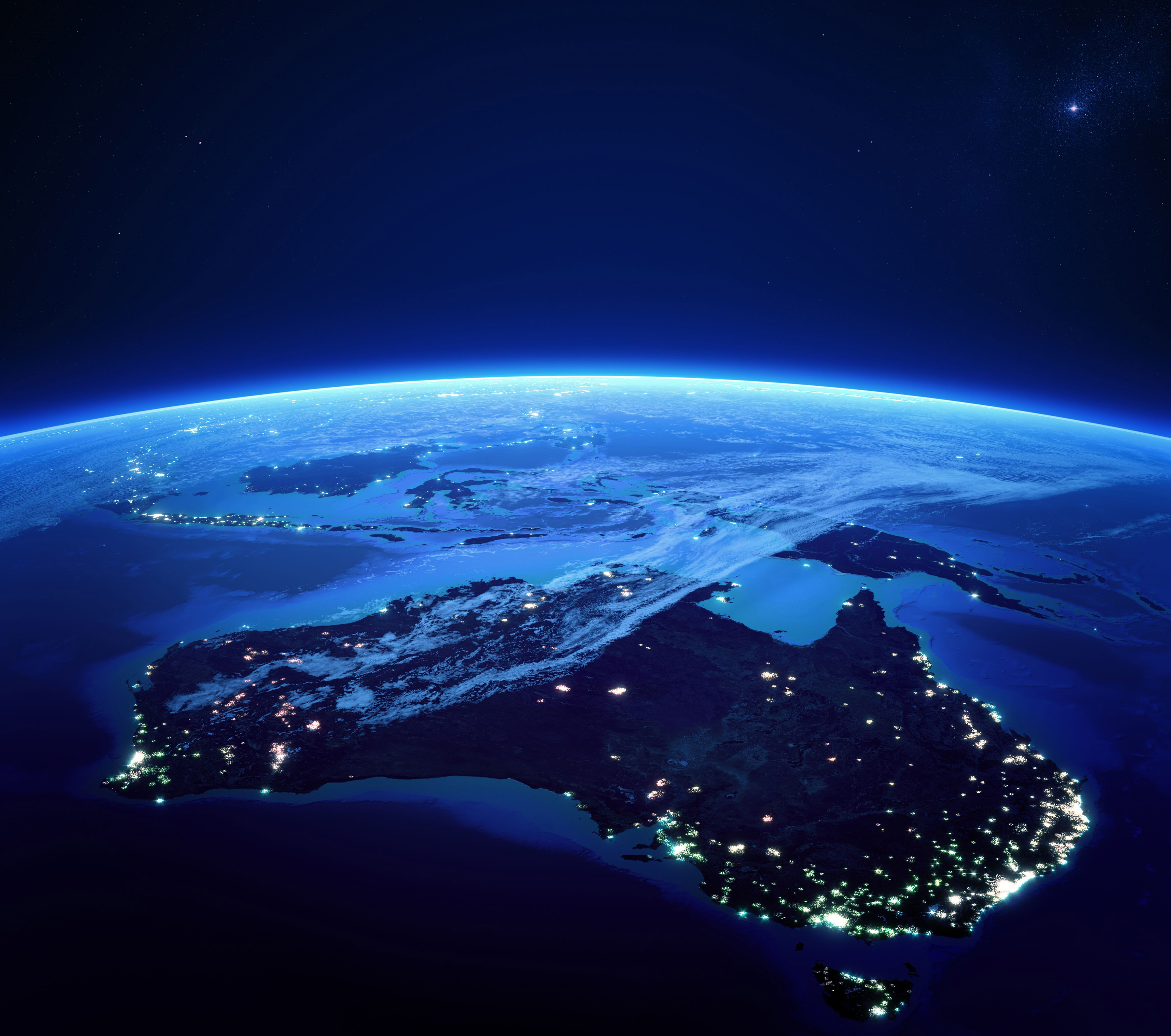 Australia at night from space