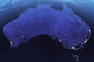 Australia at night from space