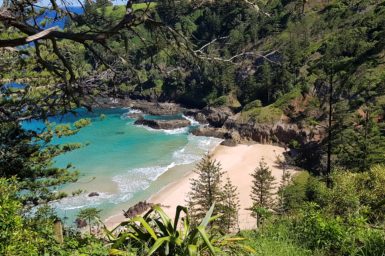 A beach and bay on Norfolk Island