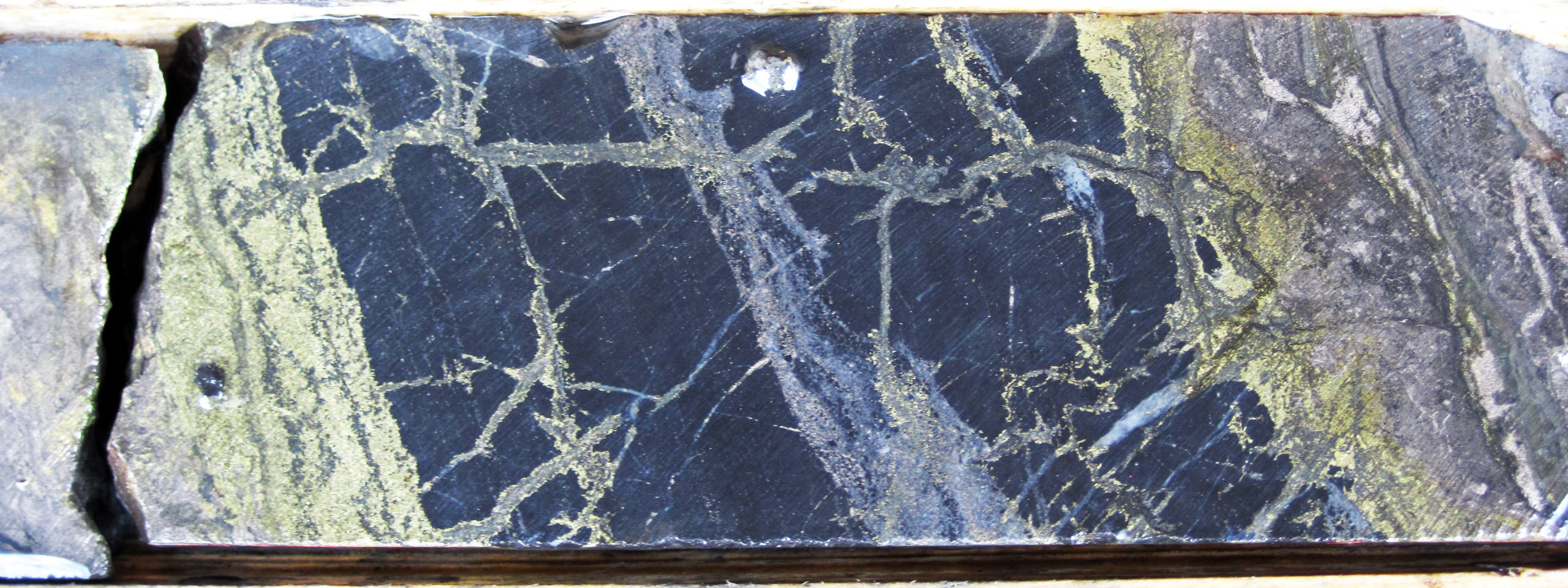 Close up view of part of a core sample