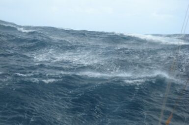 Ocean waves in windy conditions